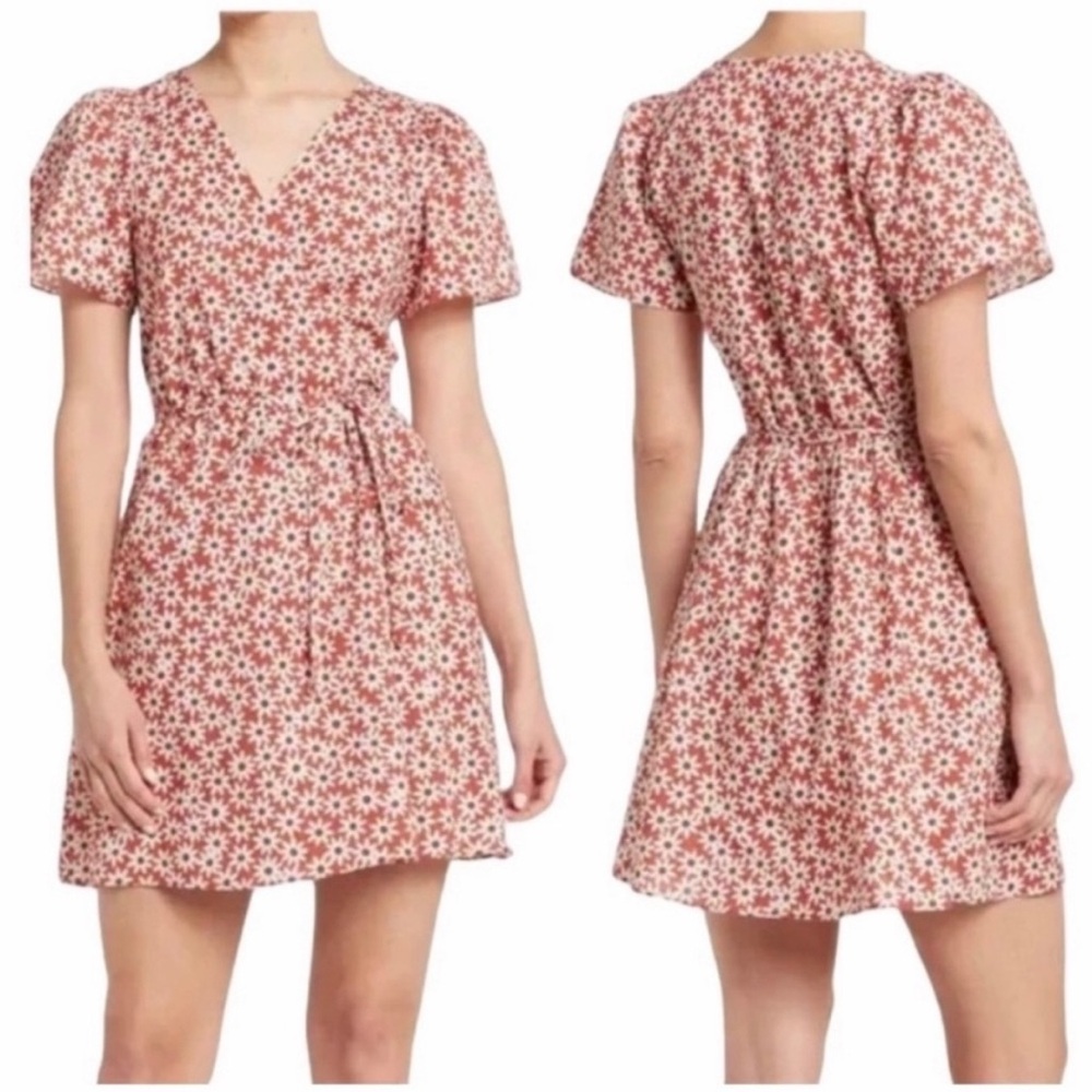Madewell Packed Picnic Wrap Dress Daisy Russet Floral Medium Summer Brunch Boho